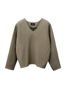 (refurb) v-neck wool top [khaki grey] (1차리오더)