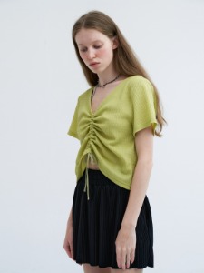 front shirring top [lime green]