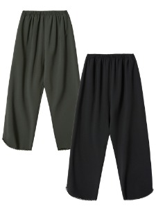 scalloped pants [charcoal/black]